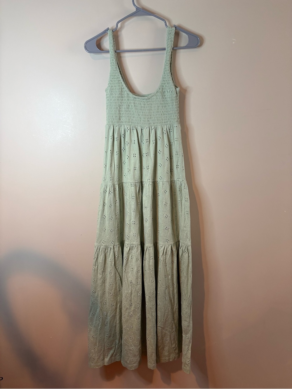 ASOS Design Sage Eyelet Shirred Maxi Dress EUC - Picture 8 of 9